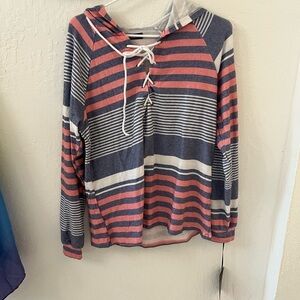 Revolve Michael Lauren Travis Lace Up Pullover Hoodie Sweater XS